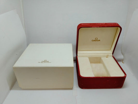 VINTAGE GENUINE OMEGA Speedmaster Seamaster Red Watch Box Case 0825001y4S