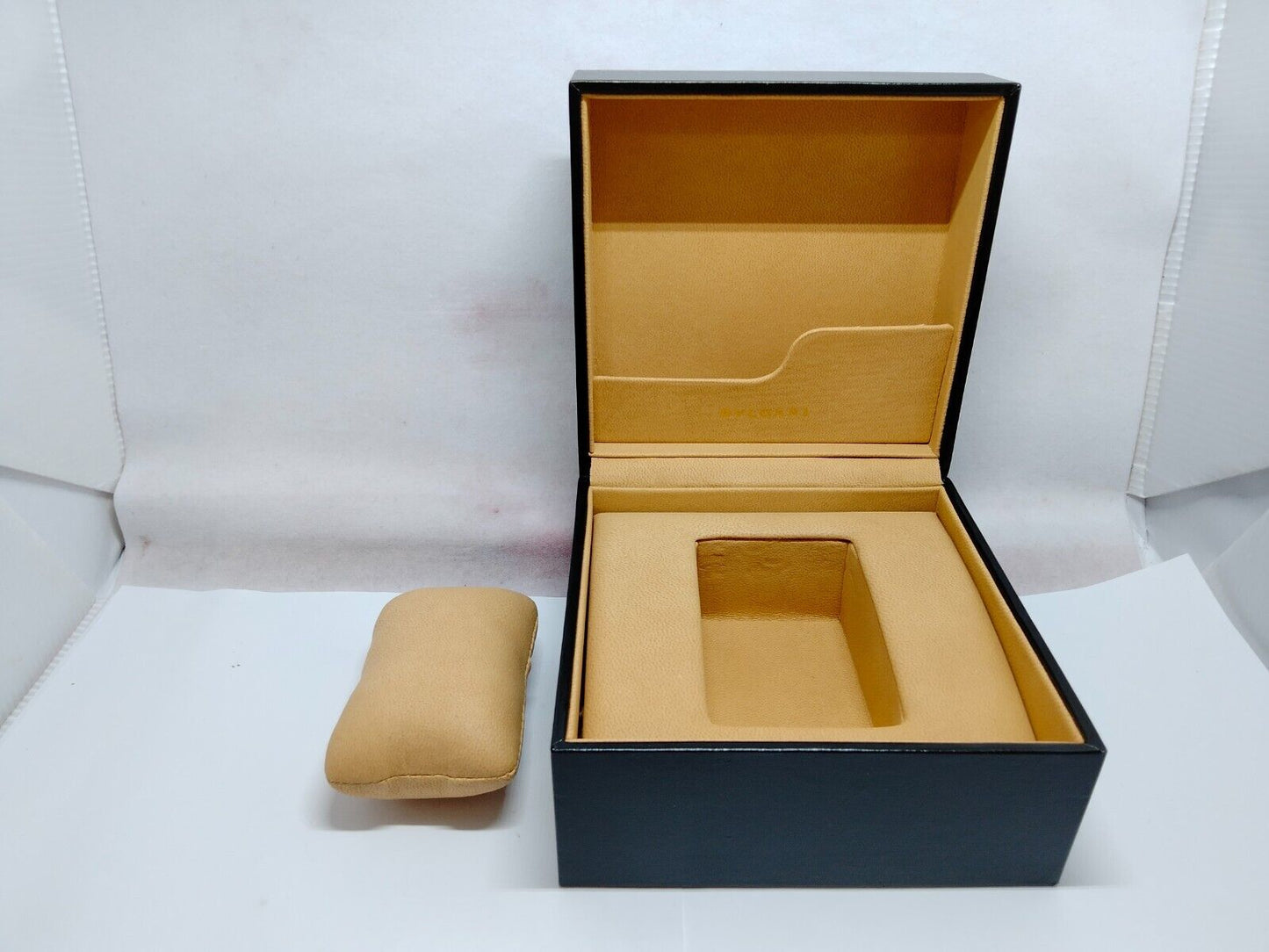 BVLGARI watch box case warranty guarantee booklet black leather wood 230628001yS