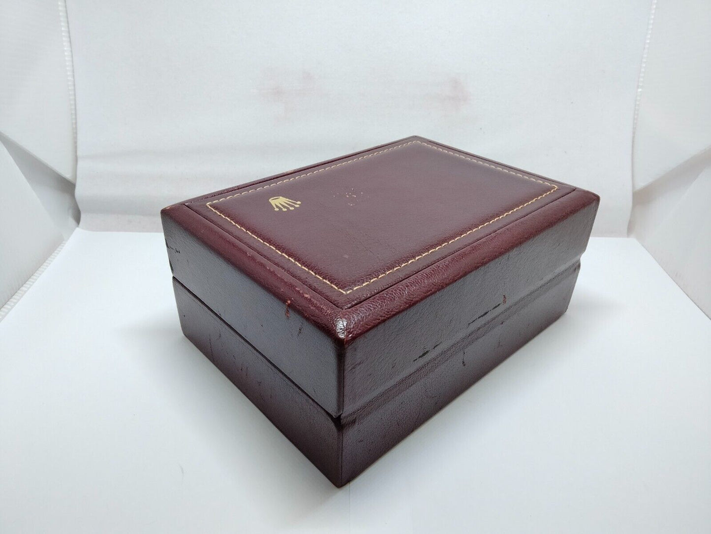 VINTAGE GENUINE ROLEX watch box case wood brown red 53.00.01 no inner 1009005y1S