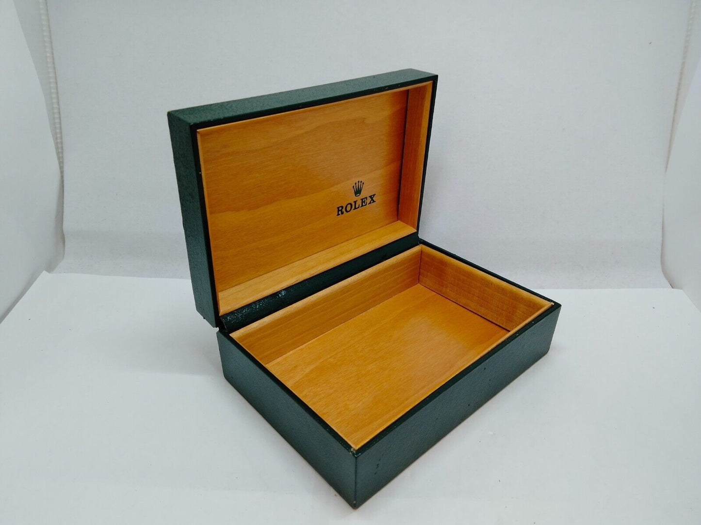 VINTAGE GENUINE ROLEX Green Watch Box 68.00.88 wood leather 0716002y14S