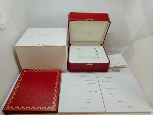 VINTAGE GENUINE CARTIER Red watch box case booklet DVD link white 231013003y1S