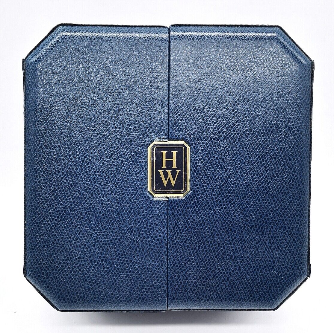 VINTAGE GENUINE Harry Winston watch box case booklet leather blue 0427001r