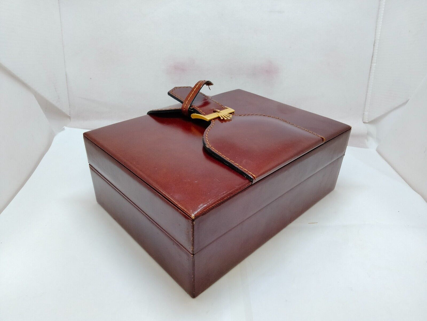 VINTAGE GENUINE ROLEX Day-date watch box case leather no inner junk 240103012y6S