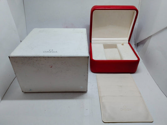 VINTAGE GENUINE OMEGA Speedmaster Seamaster Red Watch Box Case 0428001e13S