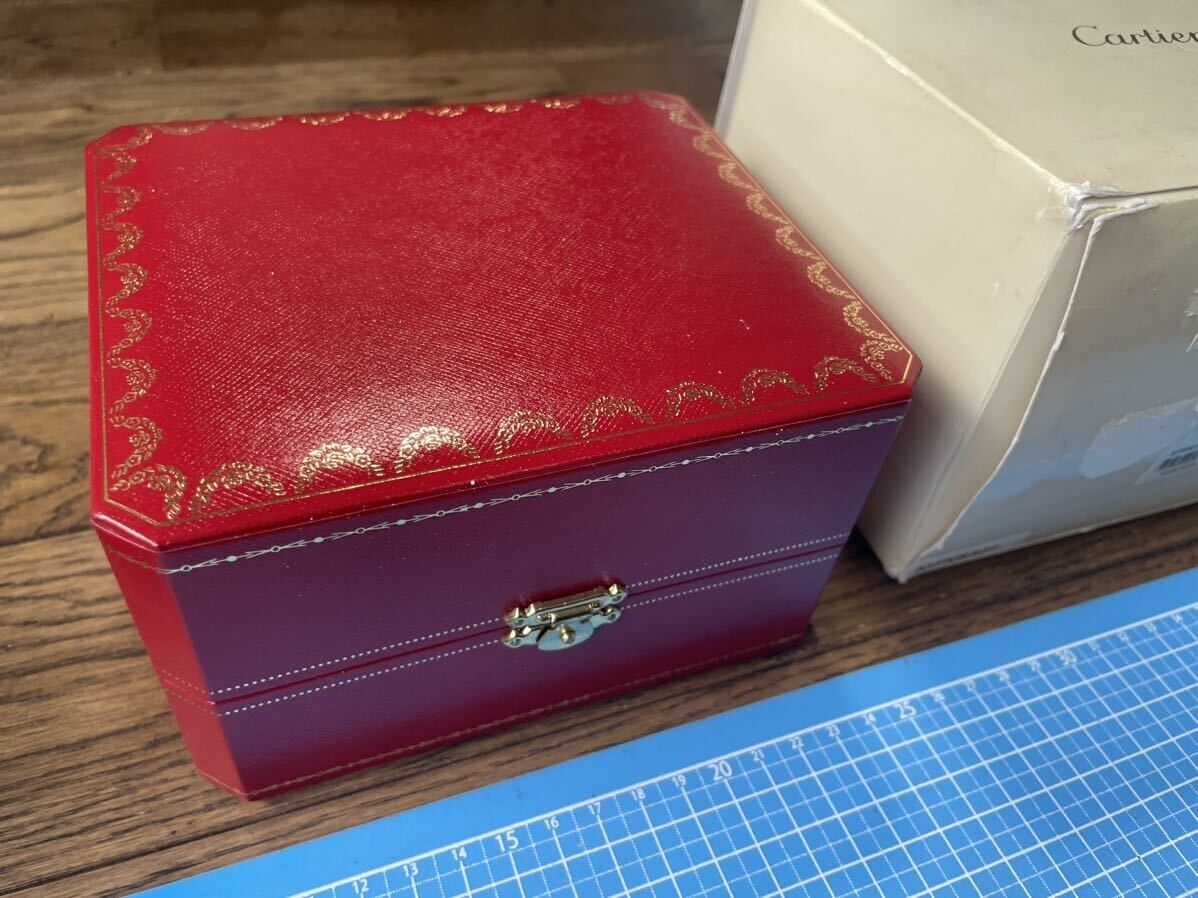 VINTAGE GENUINE CARTIER Red watch box case wood leather Booklet 231228001yS