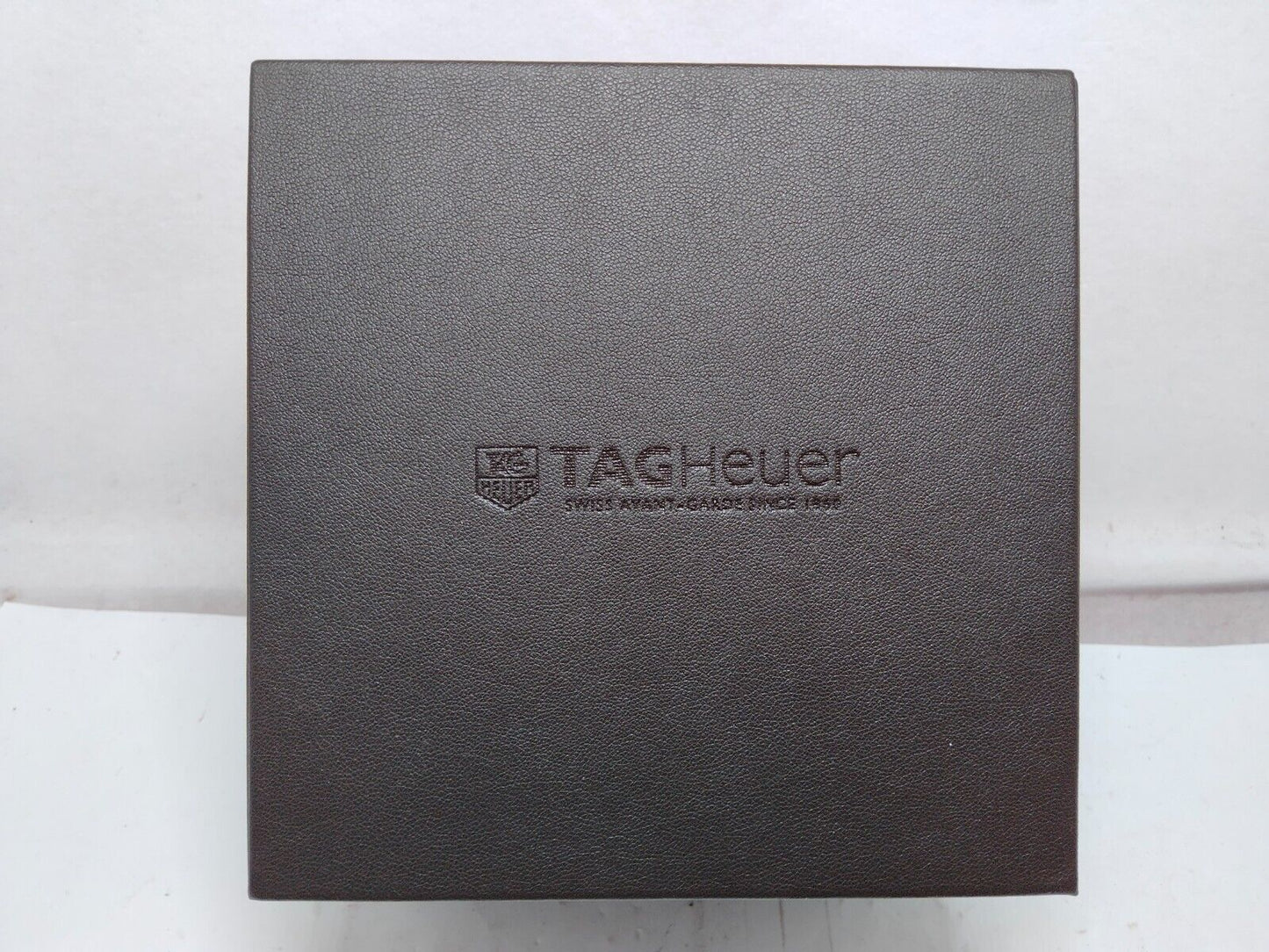 VINTAGE GENUINE TAG Heuer watch box case 1860 wood leather black 230819002y13S