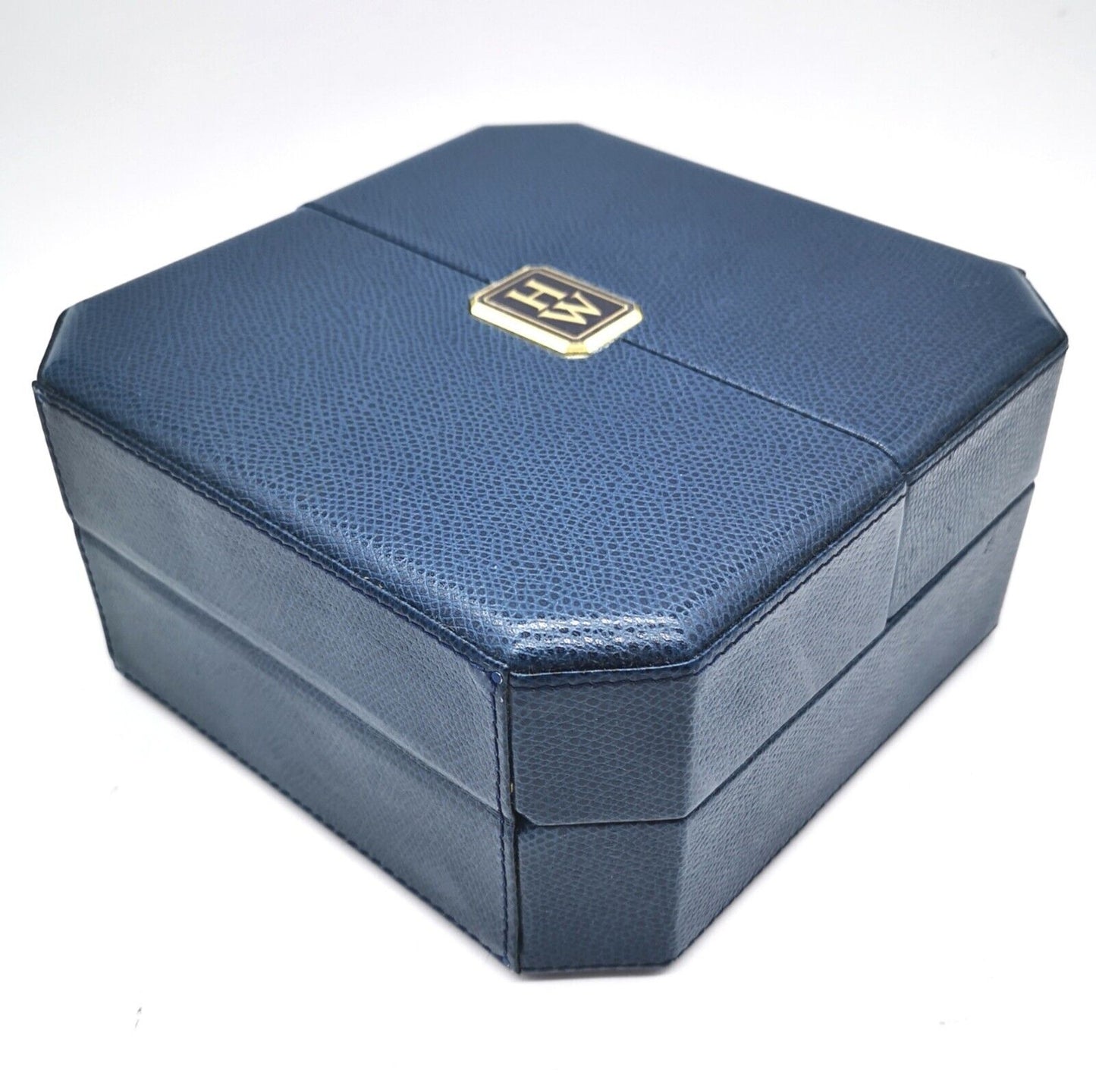 VINTAGE GENUINE Harry Winston watch box case booklet leather blue 0427001r