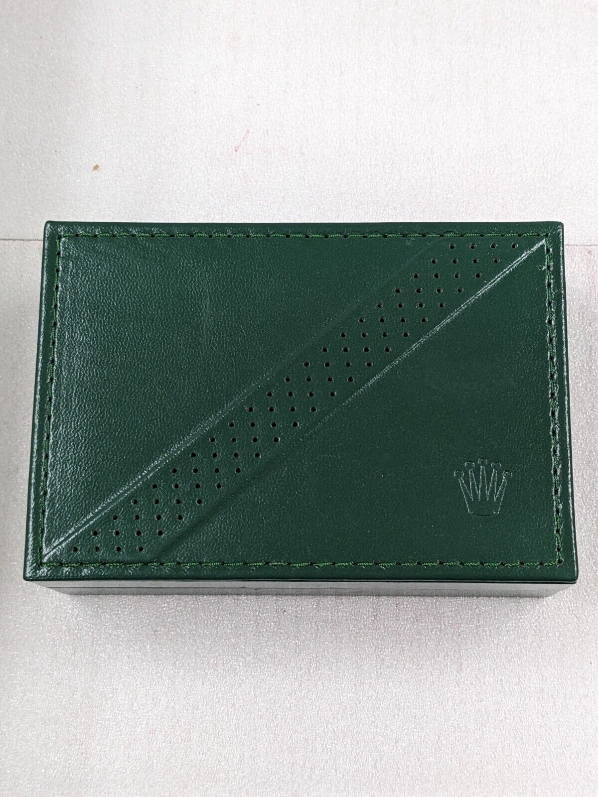 VINTAGE GENUINE ROLEX Green watch box case 68.00.2 wood leather 231214006y5S