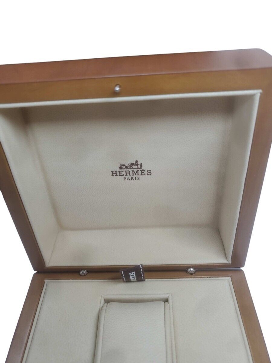 VINTAGE GENUINE HERMES watch box case Orange wood leather 231116002yS