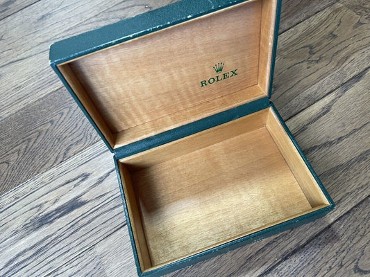 VINTAGE GENUINE ROLEX watch box case 68.00.08 Green wood no inner 231226002yS