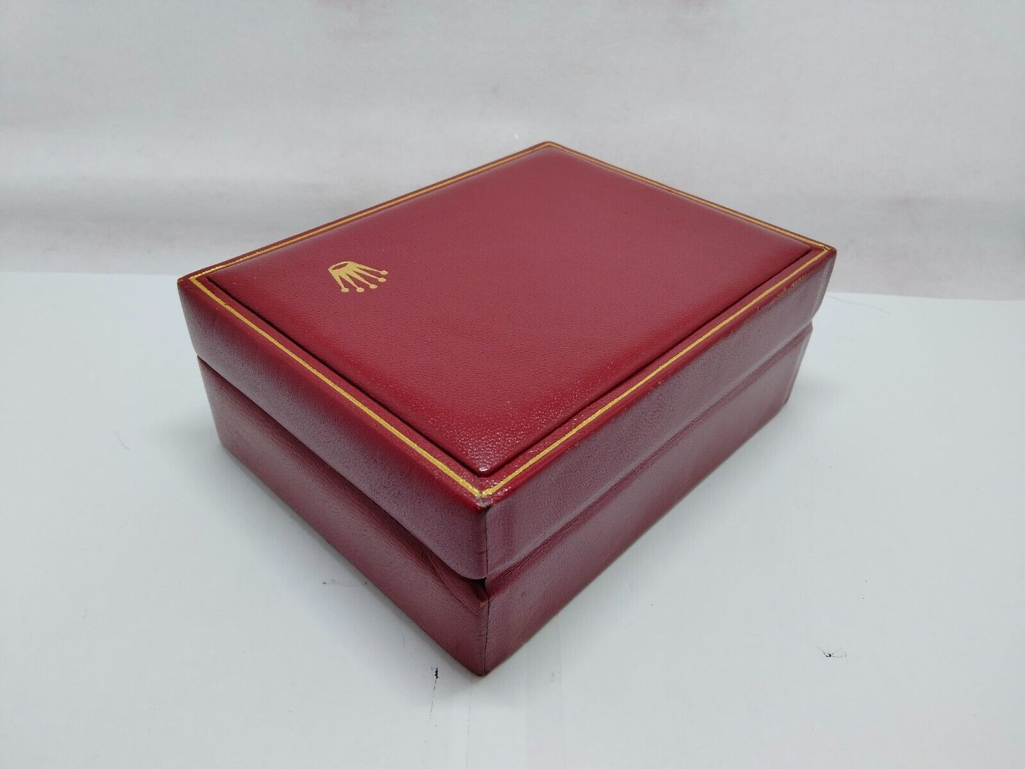 VINTAGE GENUINE ROLEX watch box case 14.00.08 red leather wood 1118001y4S