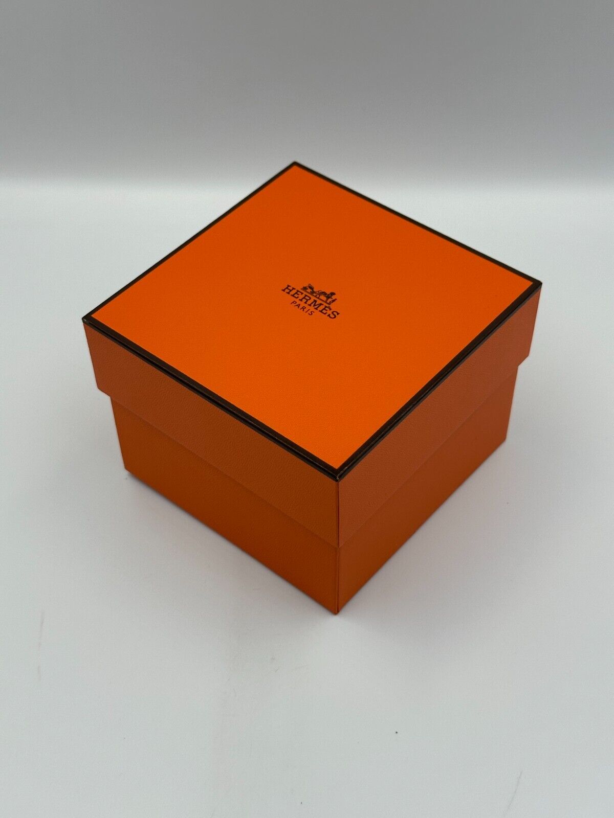 VINTAGE GENUINE HERMES Orange watch box case wood leather booklet 240221007y2A