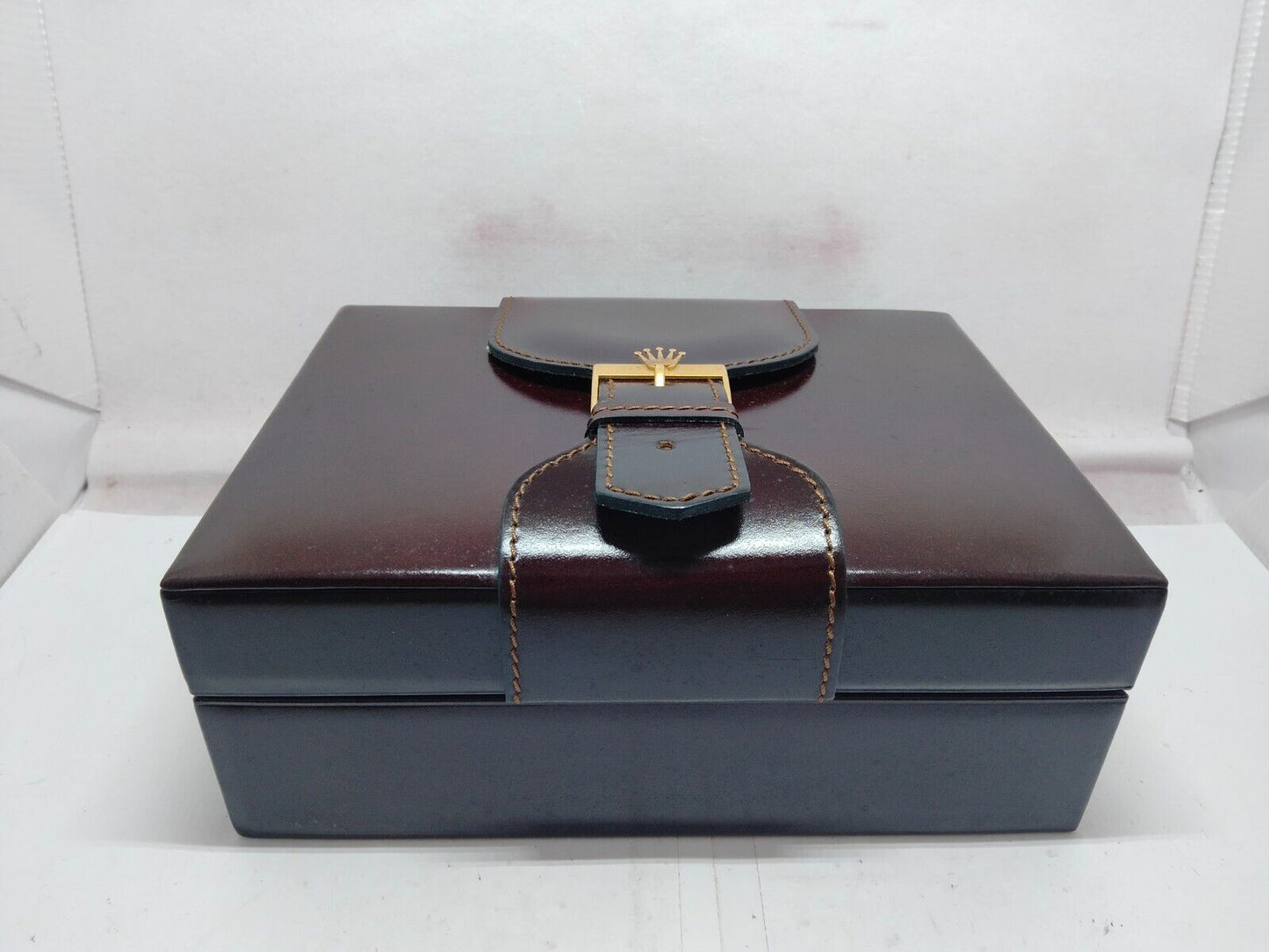 VINTAGE GENUINE ROLEX Day-Date brown watch box case 71.00.04 wood 230911003yS