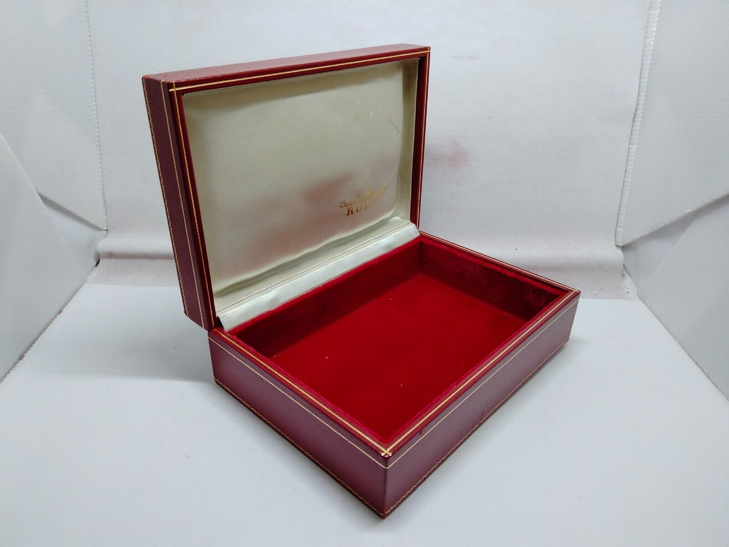 VINTAGE GENUINE ROLEX Red watch box case 60.01.2 no inner wood 230731007yS