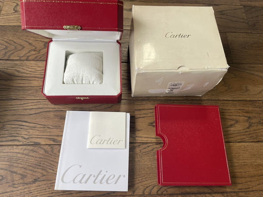 VINTAGE GENUINE CARTIER Red watch box case wood leather Booklet 231228001yS