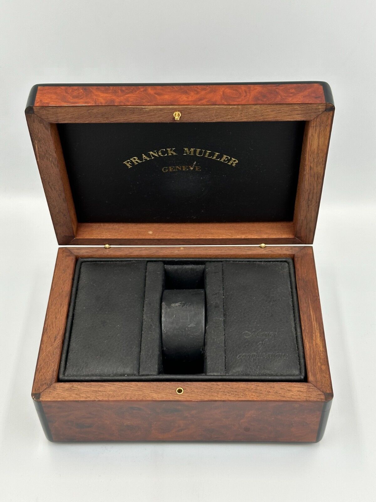 VINTAGE GENUINE FRANCK MULLER Brown watch box case wood leather 240223004y6A