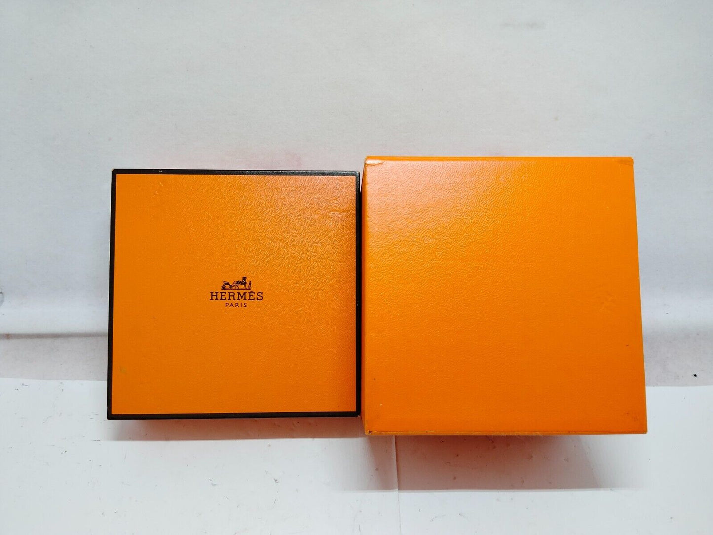 VINTAGE GENUINE HERMES Orange watch box wood leather booklet 230724004yS