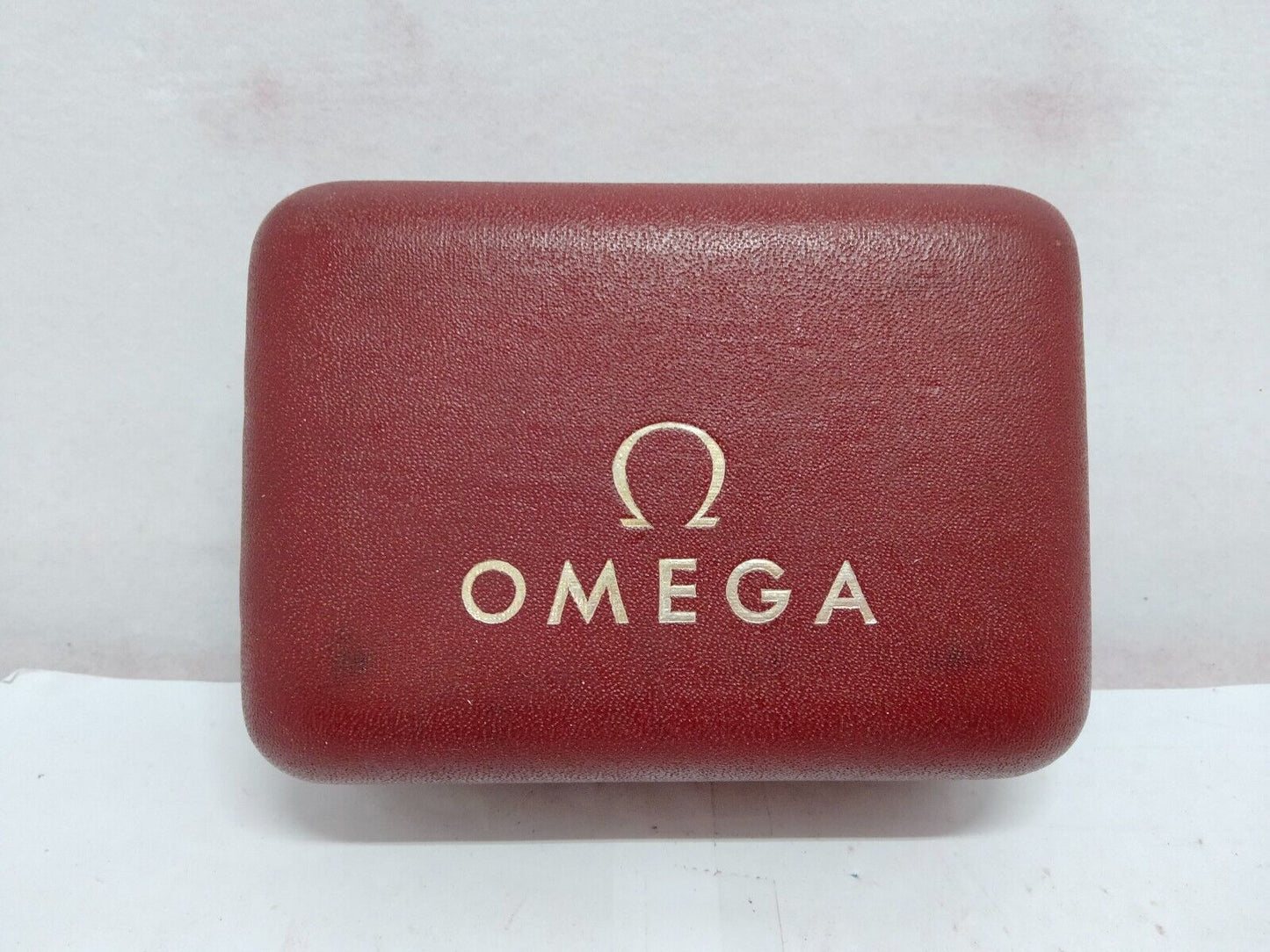 VINTAGE GENUINE OMEGA watch box case red wood leather 1220003yS