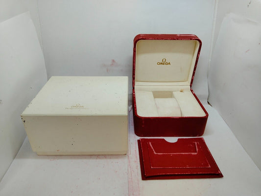 VINTAGE GENUINE OMEGA Speedmaster Seamaster watch box case red 0912009y2S