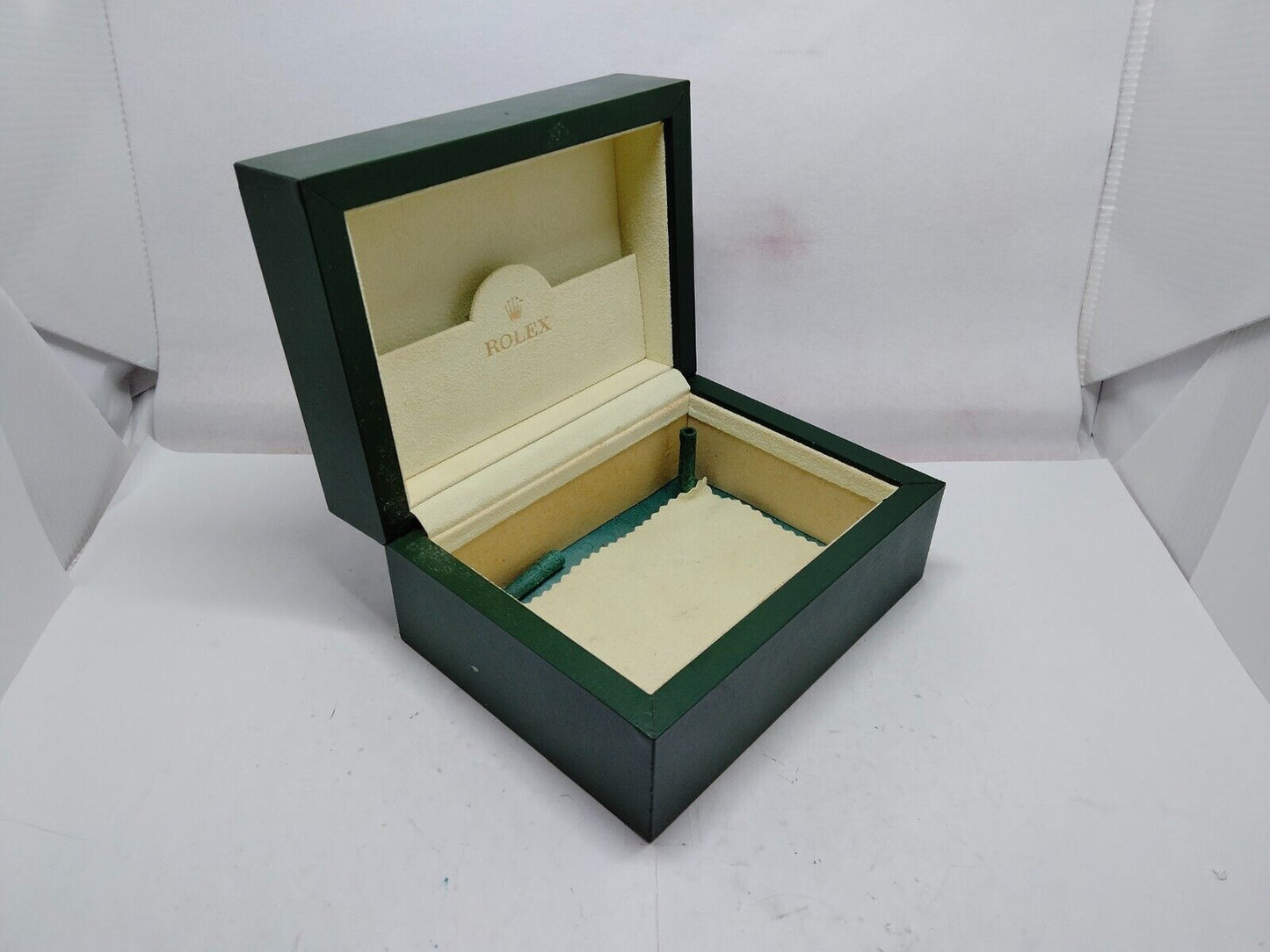 VINTAGE GENUINE ROLEX watch box case 30.00.02 pas de vague intérieure vert...