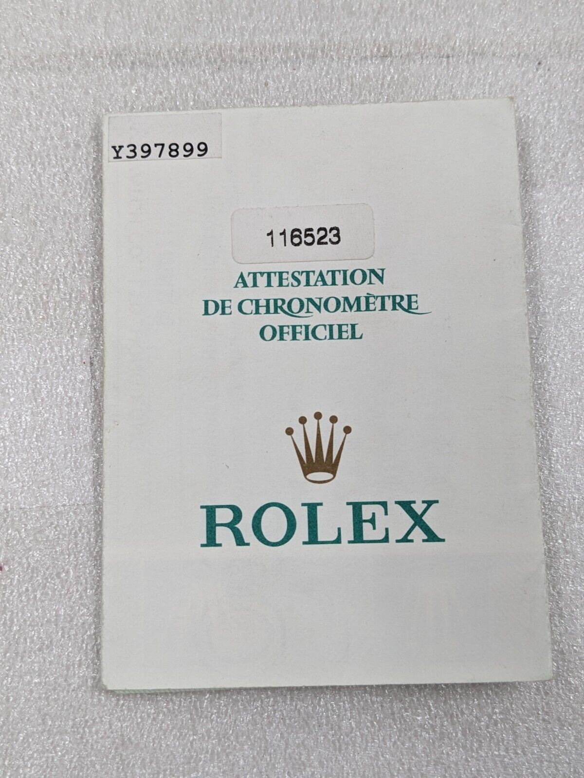 VINTAGE GENUINE ROLEX 116523 Daytona watch Paper Y 888 1111005yS