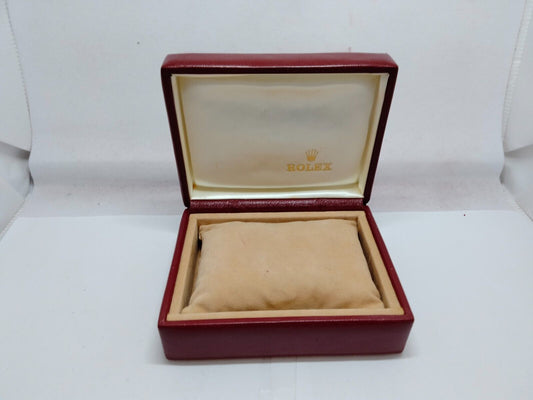 VINTAGE GENUINE ROLEX Red watch box case 14.00.08 wood leather 1019004eS