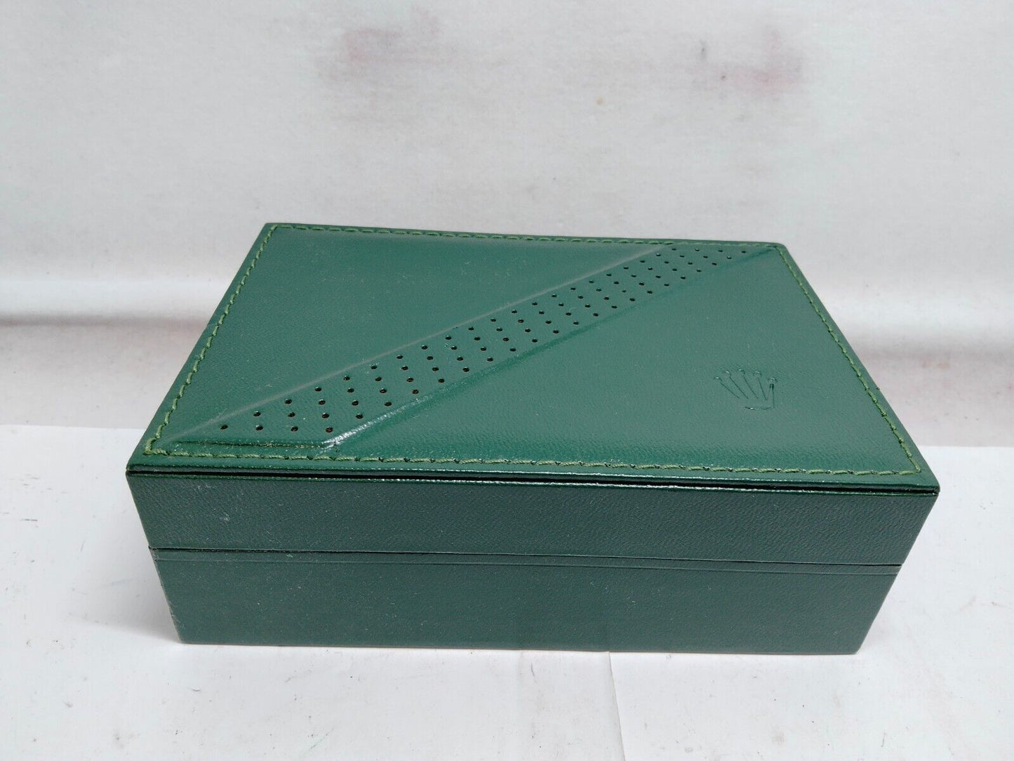 VINTAGE GENUINE ROLEX Green watch box case 68.00.06 wood leather 230701001y2S