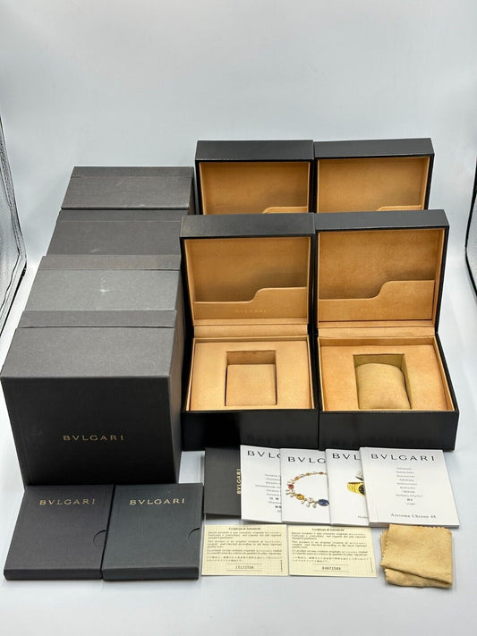 GENUINE BVLGARI Black watch box case warranty guarantee 4 set 240217002y1A