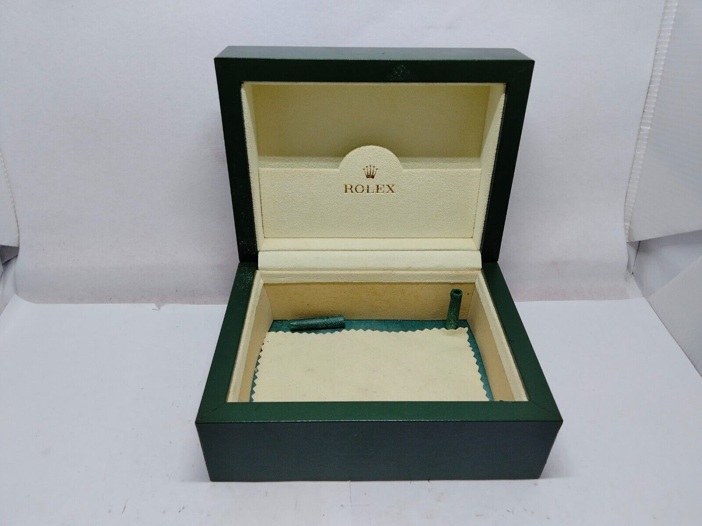 VINTAGE GENUINE ROLEX watch box case 30.00.02 pas de vague intérieure vert...