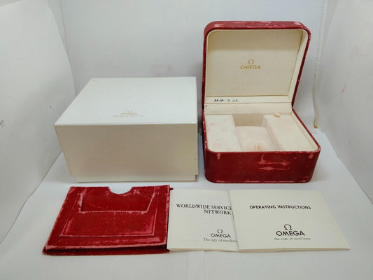 VINTAGE GENUINE OMEGA Speedmaster Seamaster Watch Red Box Case leather 0915012yS