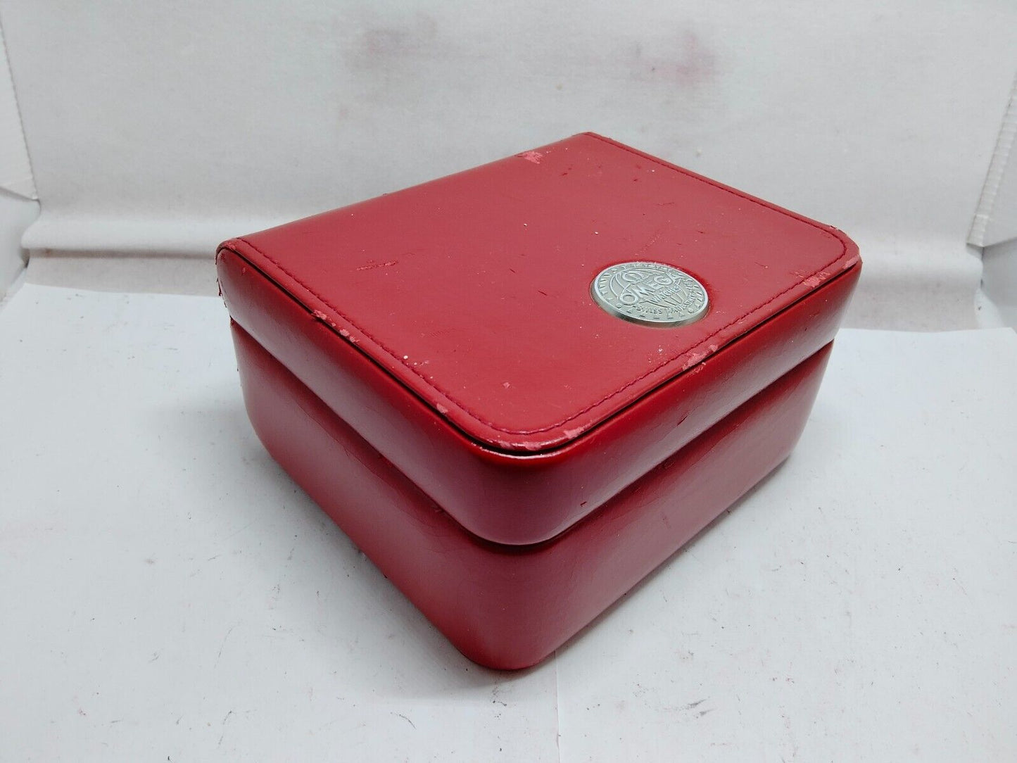 VINTAGE GENUINE OMEGA Seamaster Speedmaster watch box case Red wood 230706003yS