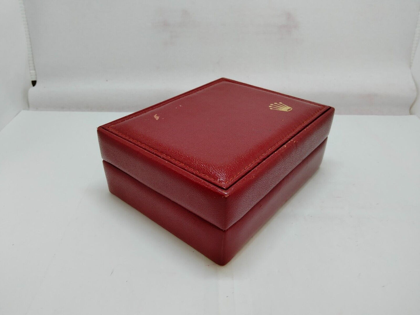 VINTAGE GENUINE ROLEX watch box case red leather wood 14.00.01 1010002y2S