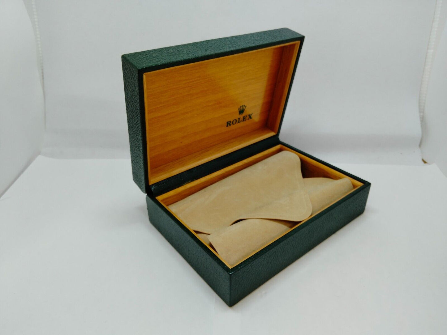 VINTAGE GENUINE ROLEX watch box case no inner cushion 68.00.55 Green 0611002yS