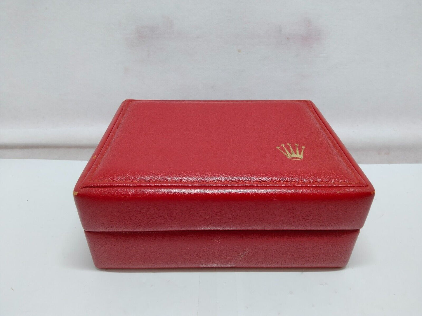 VINTAGE GENUINE ROLEX Red watch box case 14.00.01 no inner wood 230715001y2S