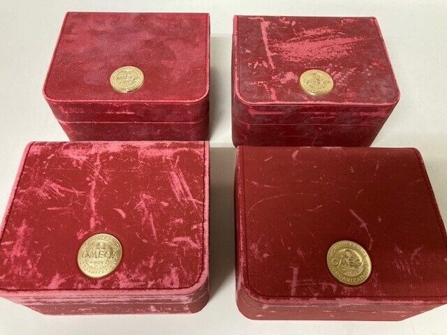 VINTAGE GENUINE OMEGA Seamaster Speedmaster watch box case red 4 set 230903004yS