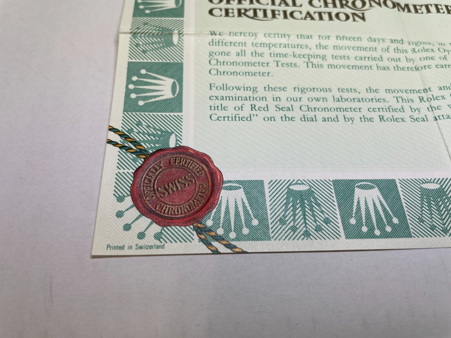 GENUINE ROLEX 67193 Oyster Perpetual watch warranty guarantee paper 1207001y5S