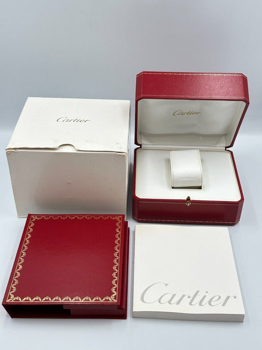 VINTAGE GENUINE CARTIER Red watch box case wood leather Booklet 240122004yA