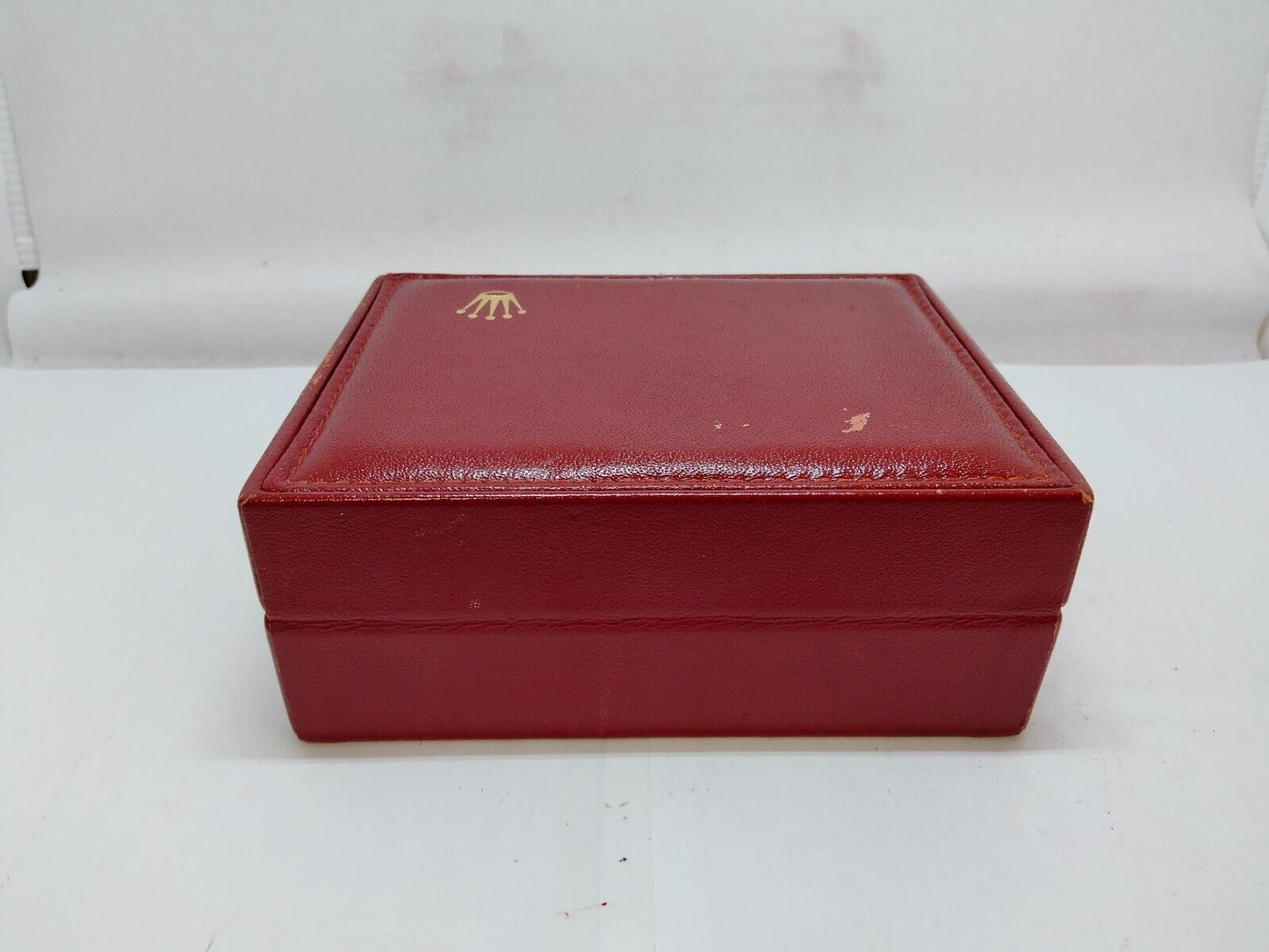 VINTAGE GENUINE ROLEX watch box case red leather wood 14.00.01 1010002y2S