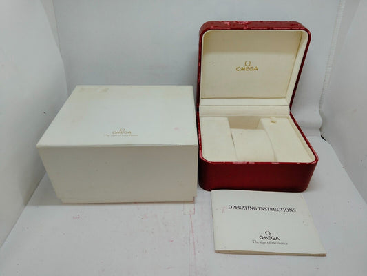 VINTAGE GENUINE OMEGA Speedmaster Seamaster watch box case booklet red 0829013yS