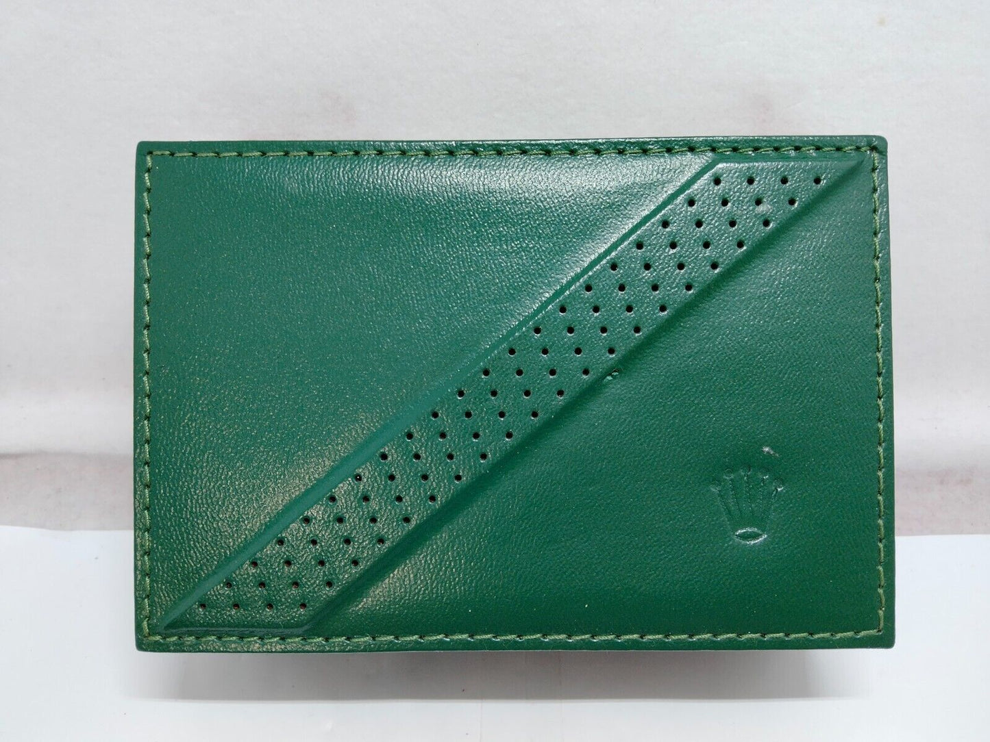 VINTAGE GENUINE ROLEX Green watch box case 68.00.06 wood leather 230705001y1S