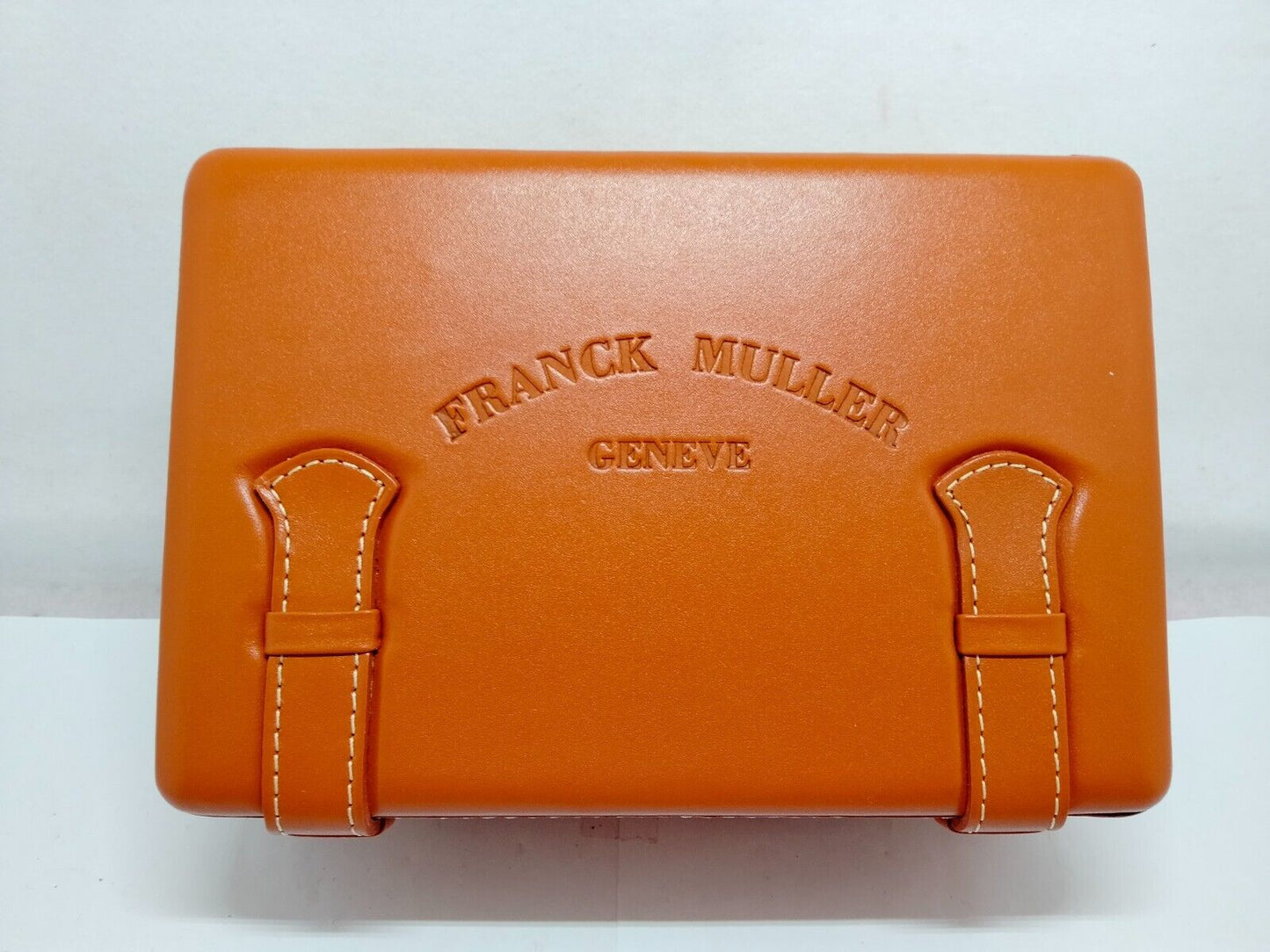 VINTAGE GENUINE Franck Muller watch box case brown wood leather 1026001eS