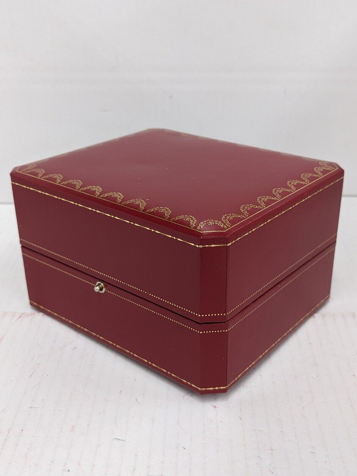 VINTAGE GENUINE CARTIER Red Leather watch box case CO1018 booklet 231010005y2S