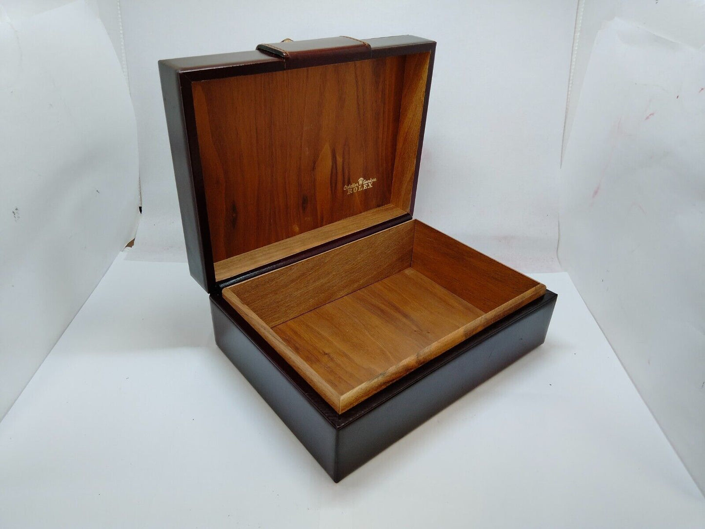 GENUINE ROLEX Day-Date Brown watch box case 71.00.04 wood leather 1005003yS
