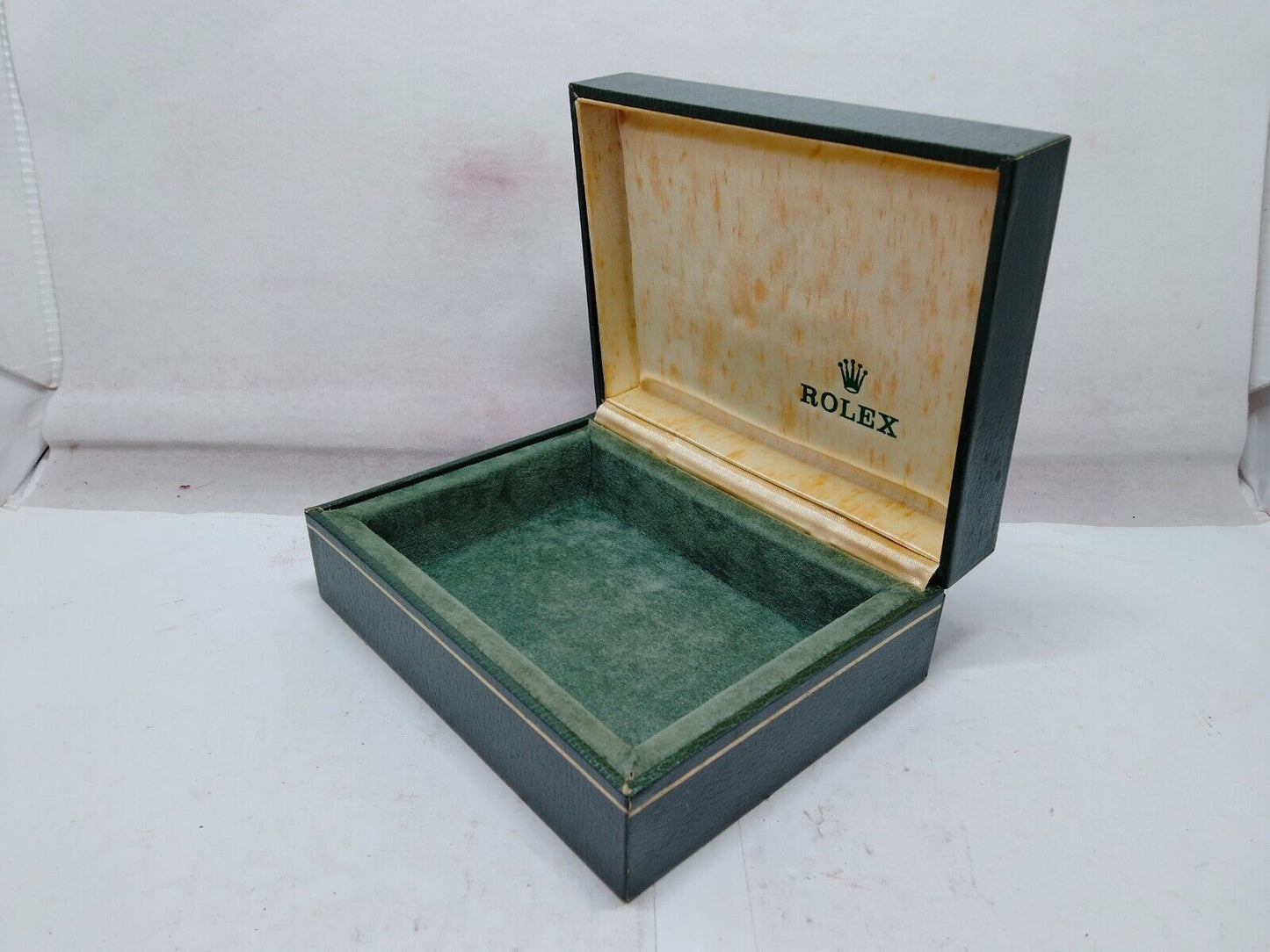 VINTAGE GENUINE ROLEX watch box case 11.00.91 Green wood no inner 231203007y2S