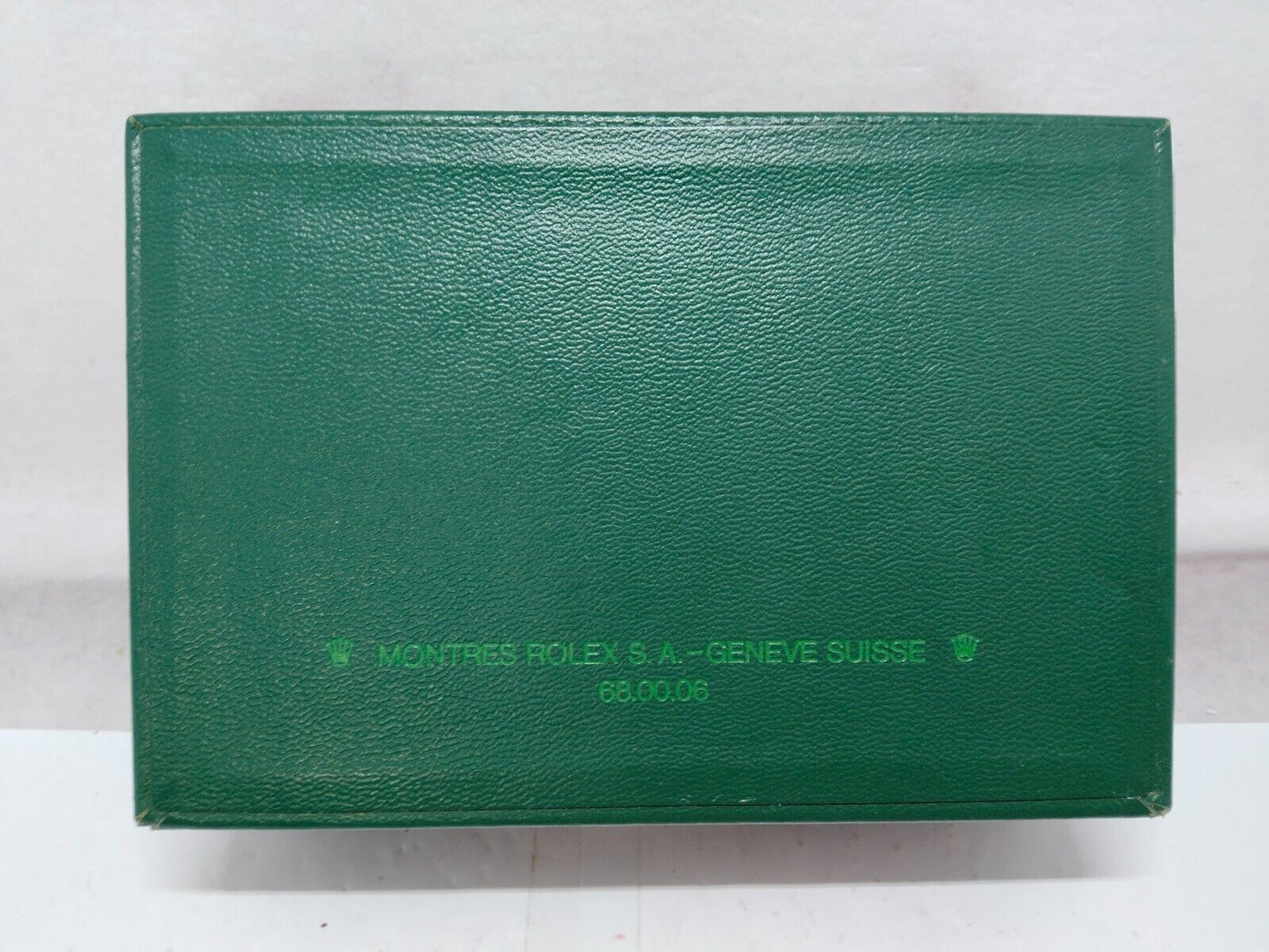 VINTAGE GENUINE ROLEX watch box case 68.00.06 wood leather green 230924003y3S