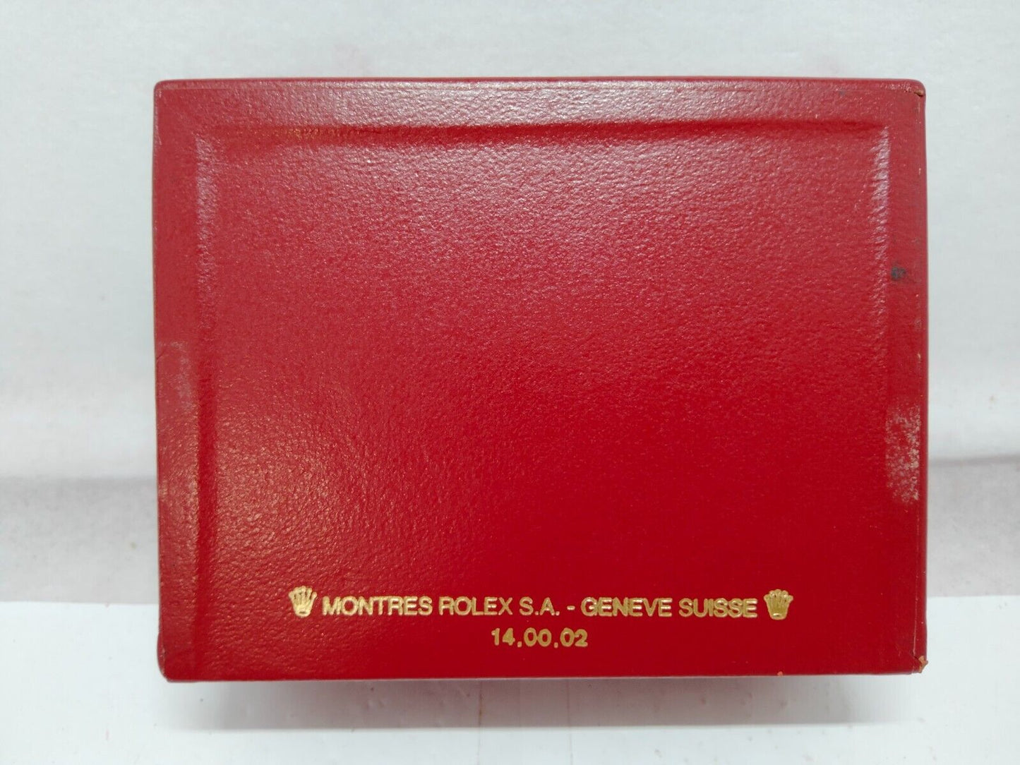 VINTAGE GENUINE ROLEX watch box case red 14.00.02 wood no inner 230921008y9S