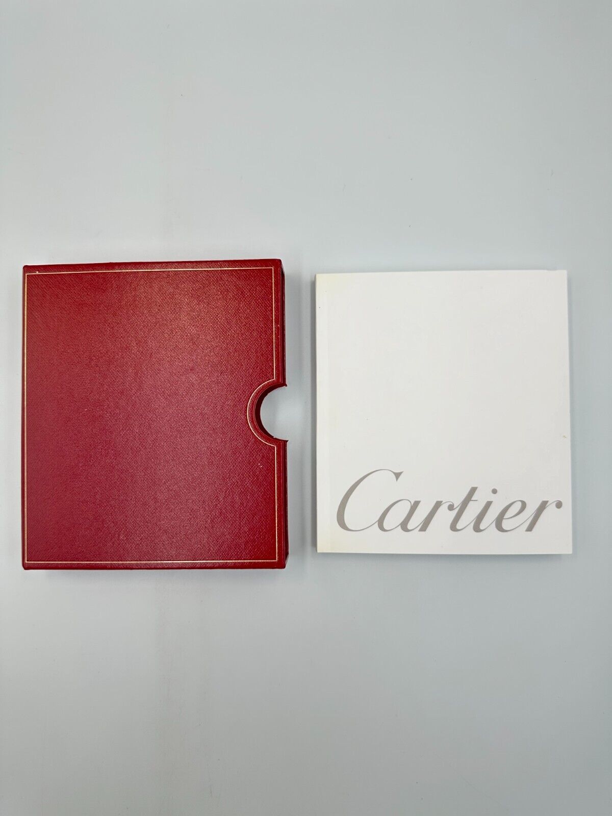 VINTAGE GENUINE CARTIER Red watch box case wood Booklet COWA 0043 240219001yA