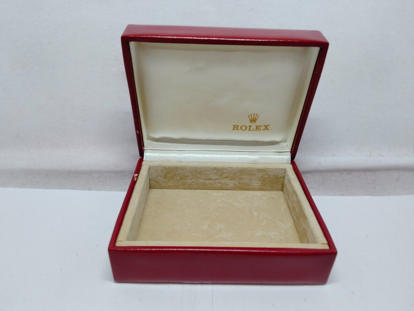 VINTAGE GENUINE ROLEX watch box case red 14.00.02 wood no inner 230921008y5S