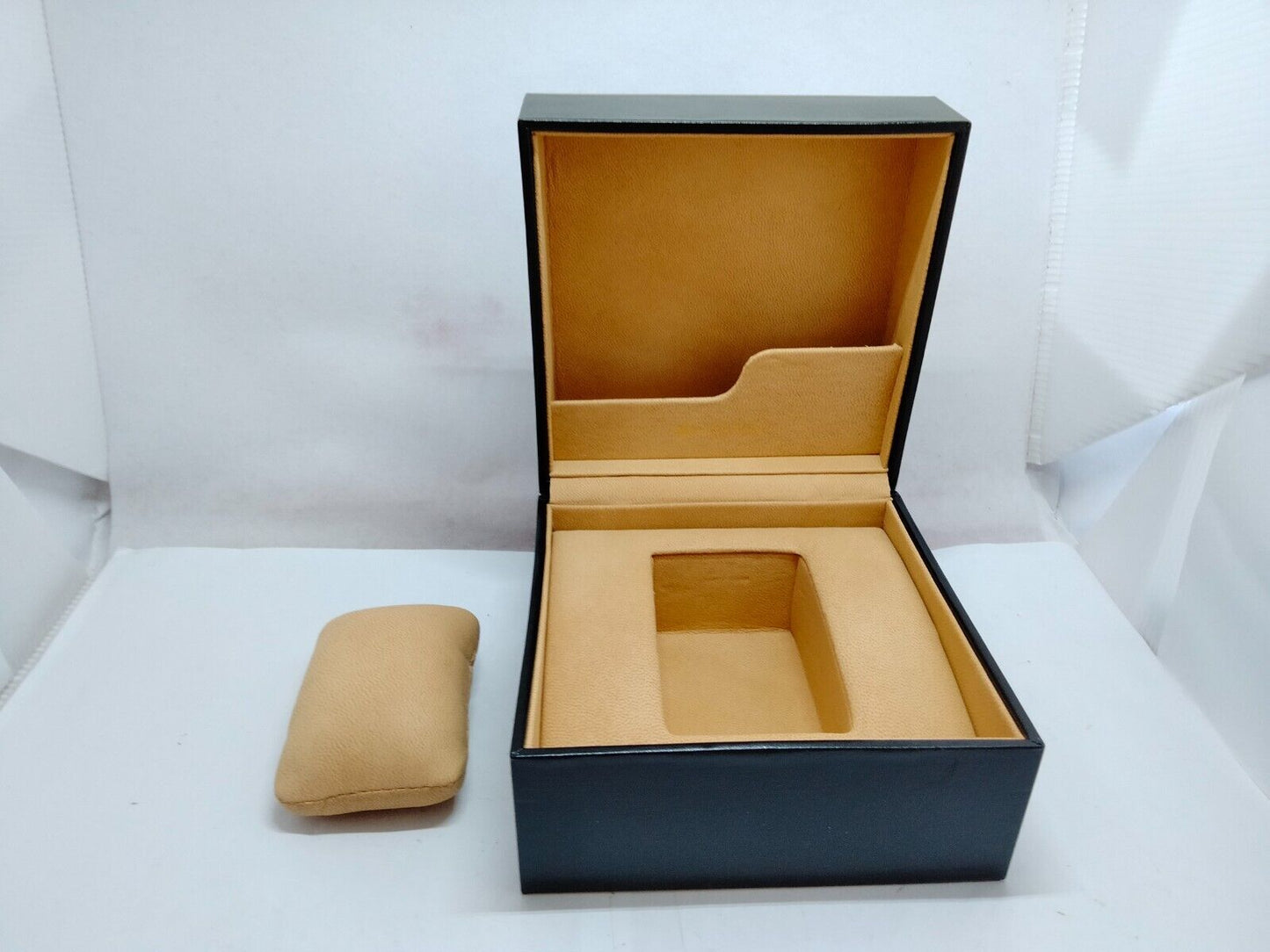 VINTAGE GENUINE BVLGARI watch box case Black wood leather 230612002yS
