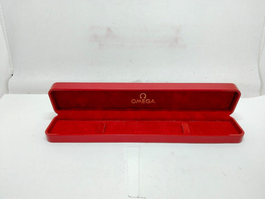 VINTAGE GENUINE OMEGA Speedmaster Seamaster red watch box case leather 0914024yS